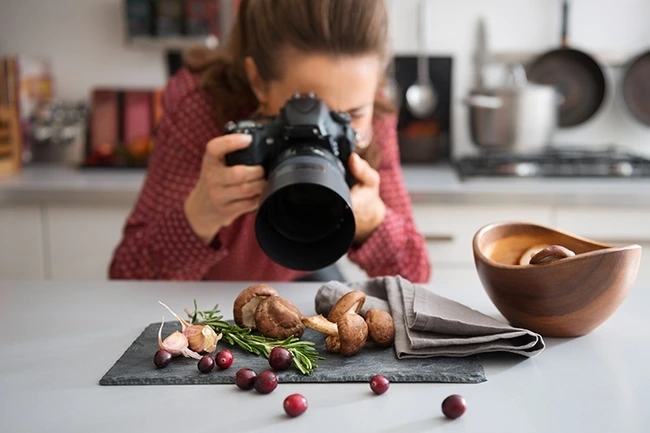 Female doing Food photography